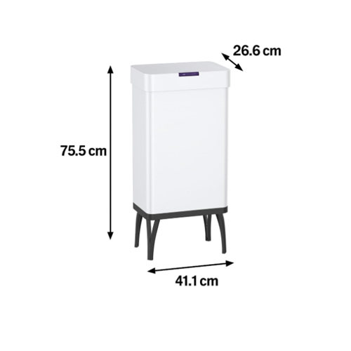 פח מעוצב לבן עם חיישן 70 ליטר ARPO