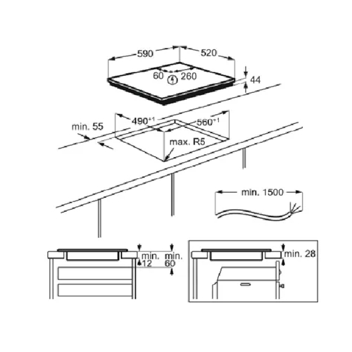 כיריים אינדוקציה 4 אזורים LIV64440CB אלקטרולוקס