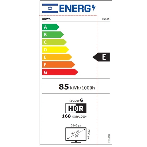 טלוויזיה "65 GOOGLE TV MINI-LED 4K דגם ROWA 65R85