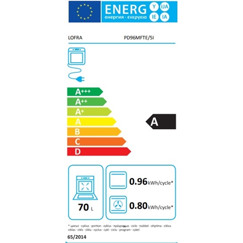 תנור משולב 70 ליטר דו תאי דגם LOFRA PD96MFTE/5I
