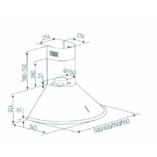 קולט אדים 60 ס"מ דגם LYVENT LVR588 ליוונט שחור