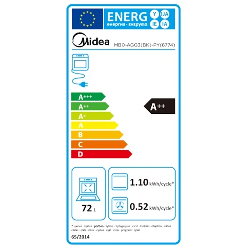 תנור אפייה בנוי 72 ליטר פירוליטי MIDEA MBO-AGG3-PY