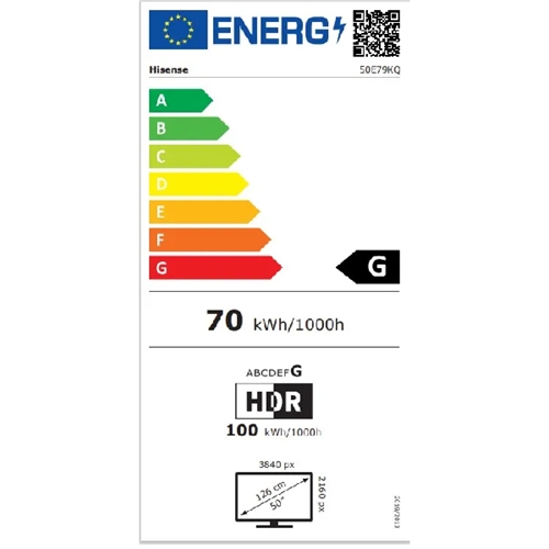 טלוויזיה "50 HISENSE 50E79KQ QLED SMART 4K