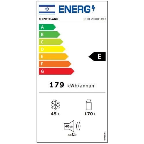 מקרר מקפיא עליון 215 ליטר MONT BLANC MBR-290DF-BEJ