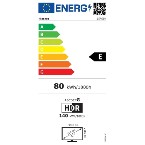 טלוויזיה "65 HISENSE 65A69N SMART TV 4K Ultra HD