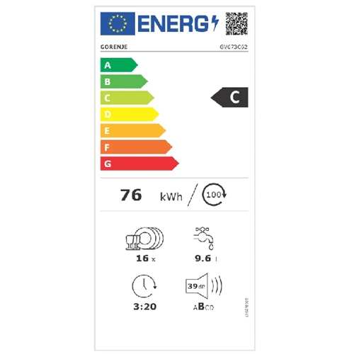 מדיח כלים אינטגרלי מלא דגם GORENJE GV673C62