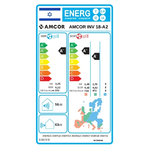 מזגן עילי AMCOR INV 18-A2 אמקור