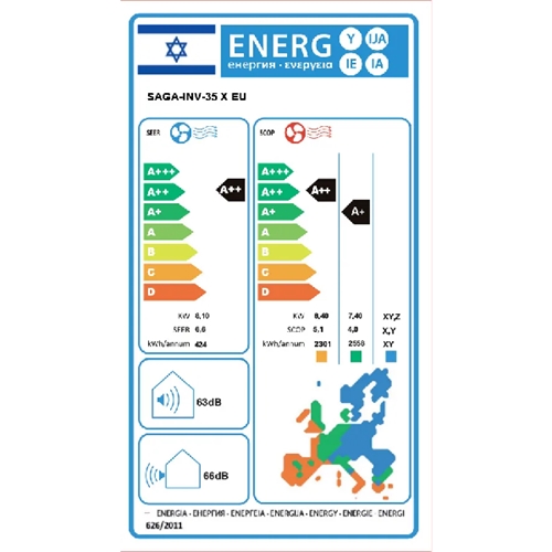 מזגן עילי SAGA PRO INV 35X WIFI EU סאגה