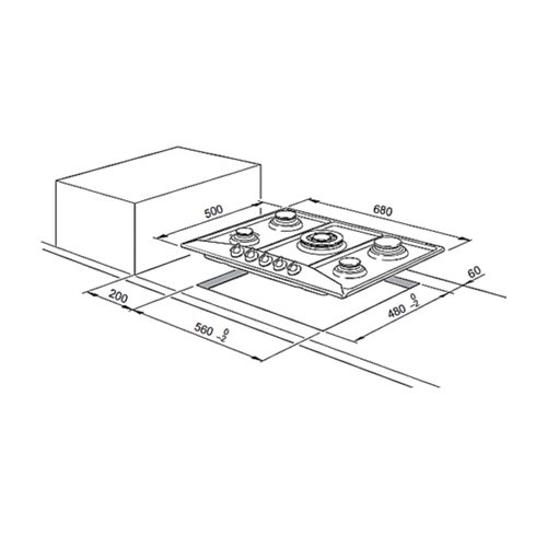 כיריים גז 60 ס"מ 4 להבות DELONGHI DGH1160X נירוסטה