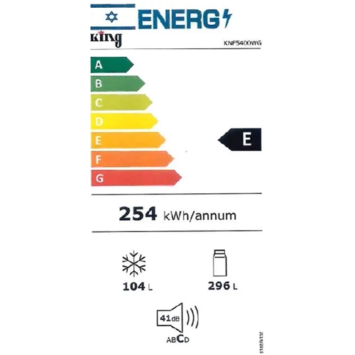מקרר מקפיא עליון 400 ליטר KING KNF5400WG זכוכית