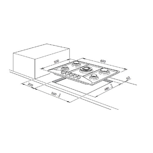 כיריים גז 70 ס"מ 5 להבות DELONGHI DGH2170CW