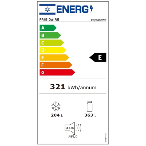 מקרר 4 דלתות 567 ליטר FRIGIDAIRE FQE600BG לבנה