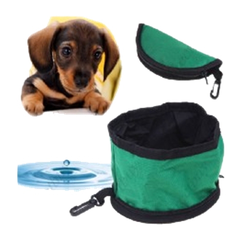 קערת אוכל ושתיה מתקפלת וניידת צבע ירוק