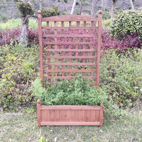 מעמד מעץ לאדנית עם רשת לטיפוס צמחים דגם 1007