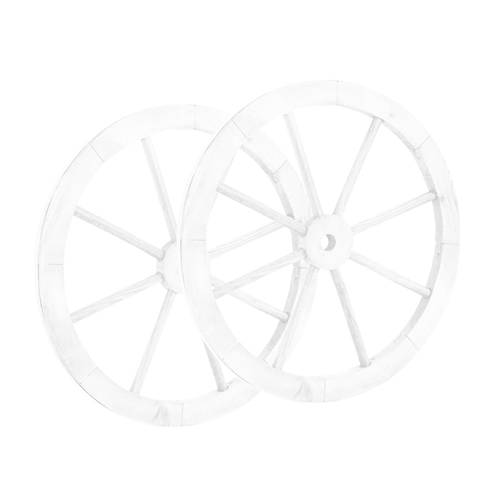 זוג גלגלי נוי מעץ קוטר 60 ס"מ לעיצוב הגינה