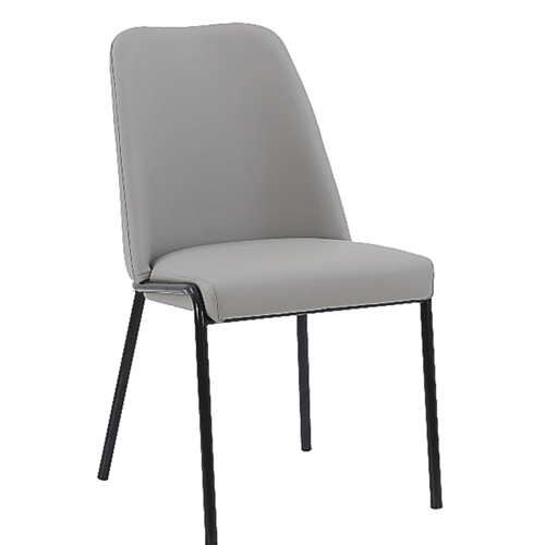 זוג כיסאות ריפוד דמוי עור אפור דגם גלעד HOME DECOR