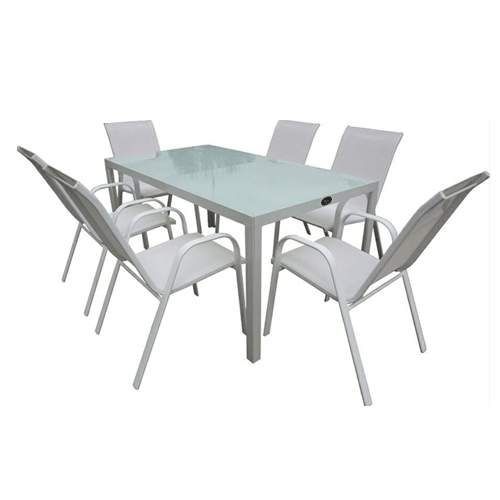 שולחן + 6 כסאות בצבע לבן או שחור לבחירה