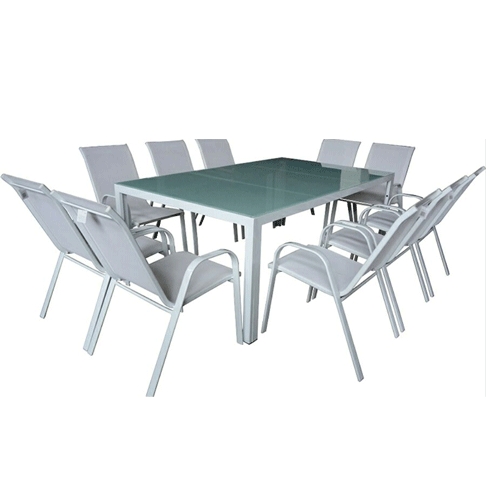 שולחן +10 כסאות .צבעים לבחירה שחור או לבן