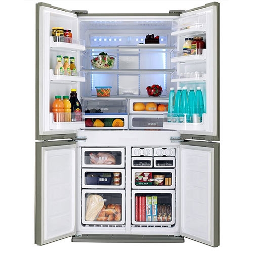 מקרר שארפ 4 דלתות 615 ליטר נירוסטה מושחרת SJ-8711B