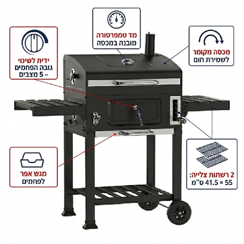 גריל פחמים/מעשנה SmokeMaster בית AUSTRALIA CHEF