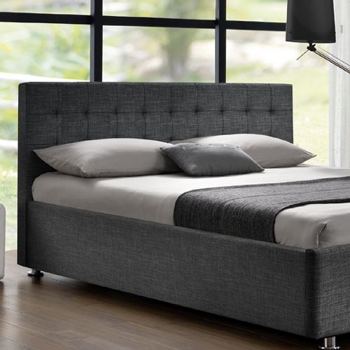 מיטה זוגית מרופדת בד HOME DECOR