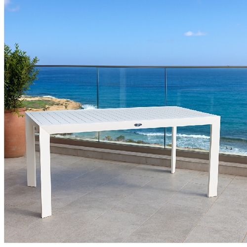 שולחן מרינו אלומיניום נפתח 2.70 מוקה+4 כיסאות ארז