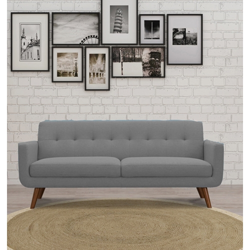 מערכת ישיבה 3+2 מבד בעיצוב רטרו עם קווים מעוגלים