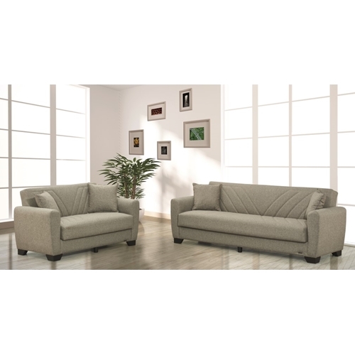 מערכת ישיבה 3+2 מבד נפתחת למיטה מבית LEONARDO