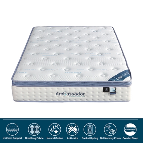 מזרן קפיצים מבודדים עם שכבת ויסקו ג'ל