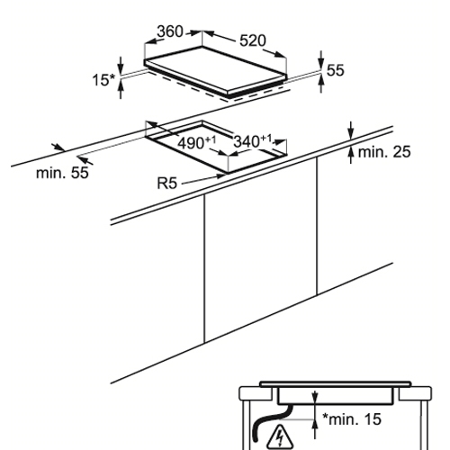 כיריים אינדוקציה דומינו 36 ס"מ CrystalLine