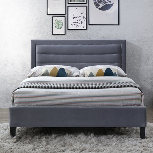 מיטה רחבה לנוער מרופדת בד קטיפתי HOME DECOR