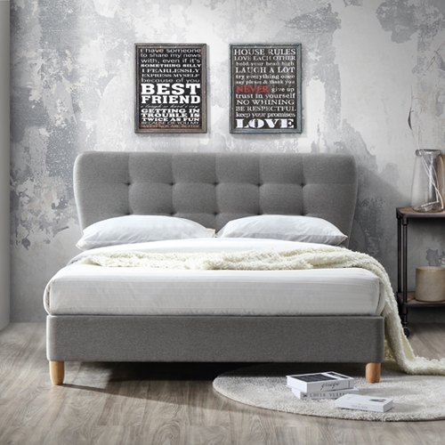 מיטת זוגית 190*140 מעוצבת בריפוד בד HOME DECOR