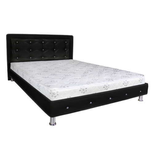 מיטה מרופדת בעיצוב נמוך