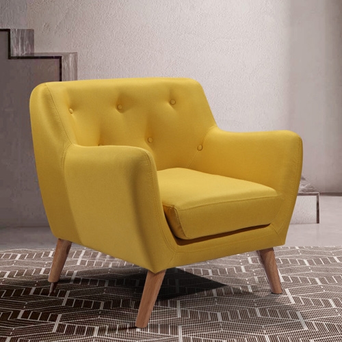 כורסא נוחה עם ריפוד בד בעיצוב רטרו מבית HOME DECOR