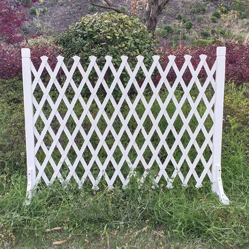 זוג גדרות עץ נפתחות אקורדיון לתיחום וטיפוס צמחים