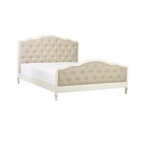 מיטה אלגנטית רומנטית ביתילי בשילוב מסגרת עץ שמנת