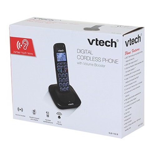 טלפון דק שחור VTECH לכבדי שמיעה