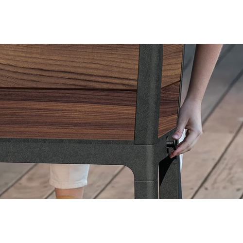 ערוגת דרווין דקו עם מדף דמוי עץ בגווני חום KETER