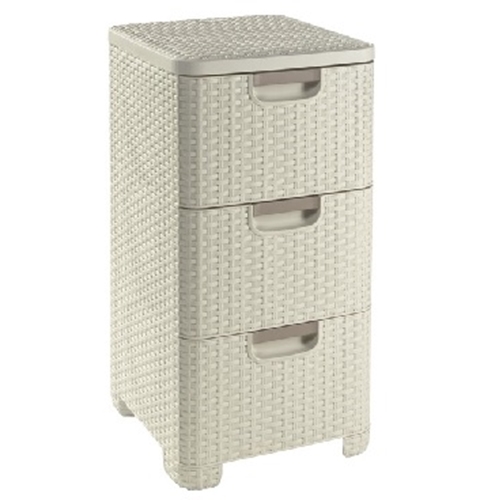 מגירון סטייל ראטן 3 קומות מעוצב לאחסון KETER