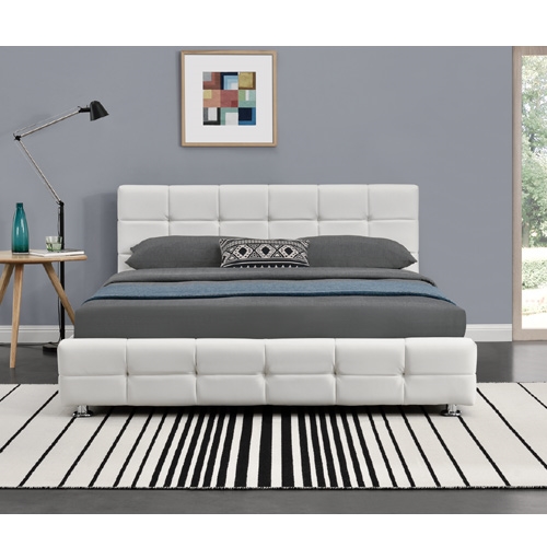 מיטה זוגית מעוצבת בריפוד דמוי עור מבית HOME DECOR