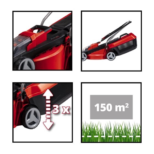 מכסחת דשא מקצועית נטענת עם 25 נפח מיכל Einhell