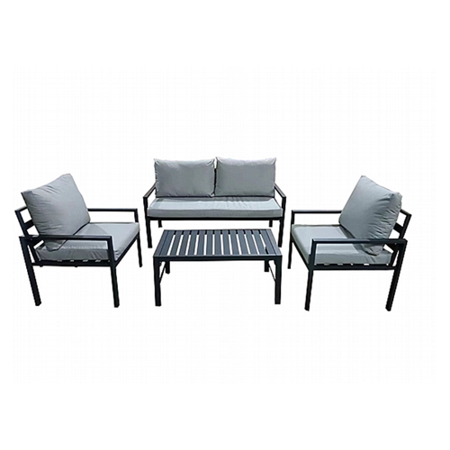 מערכת ישיבה לגינה שלדה מאלומיניום בגוון אפור