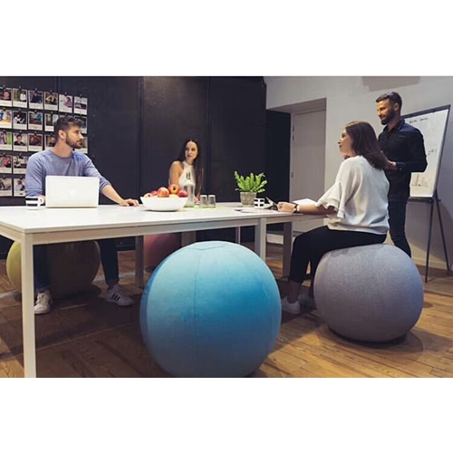 כדור ישיבה מדליק עם בד קטיפתי וידית נשיאה