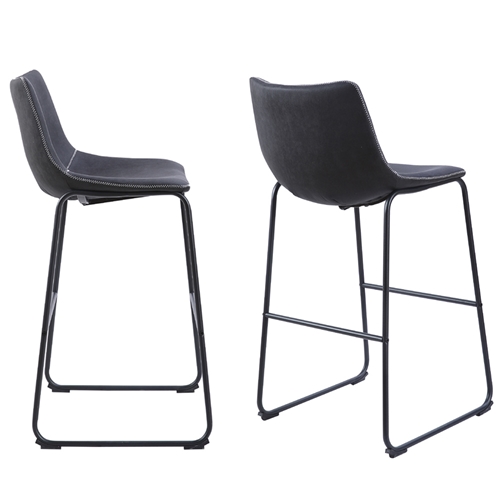 זוג כסאות בר עם רגלי מתכת HOME DECOR דגם אלבמה