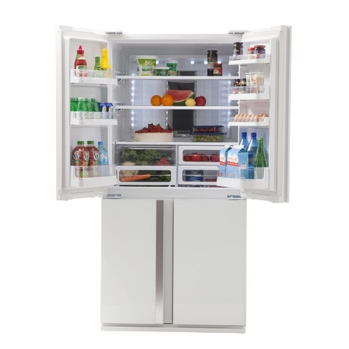 מקרר שארפ 4 דלתות זכוכית לבנה 610 ליטר SJR8912