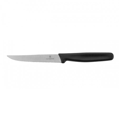 סט 4 סכיני סטייק ידית פלסטיק שחור/אדום Victorinox