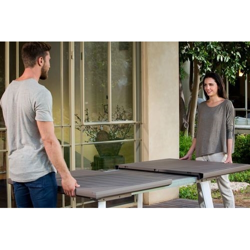 שולחן הרמוני נפתח לבן וקפוצ'ינו HARMONY EXT כתר