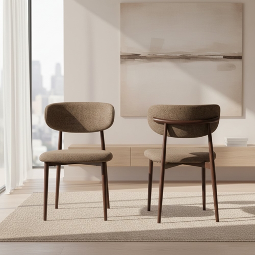 זוג כיסאות לפינת אוכל בריפוד בד סמבה HOME DECOR