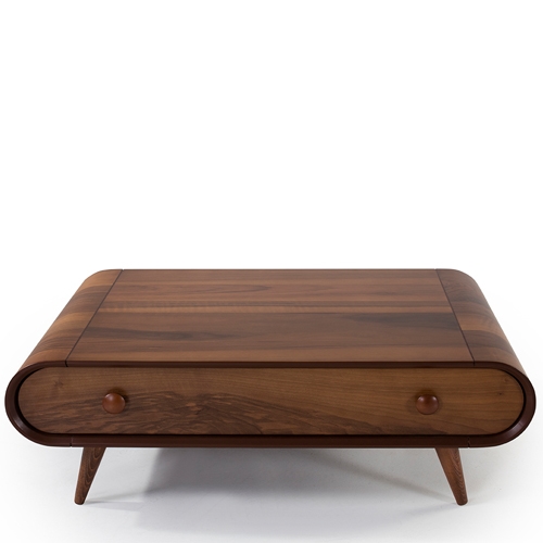שולחן סלון בצבע עץ עם מגירה דגם כרמל מבית LEONARDO