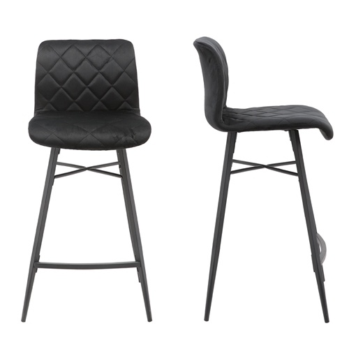 זוג כסאות בר עם רגלי מתכת HOME DECOR דגם מנהטן